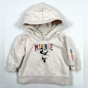 BABYGAP X DISNEY Baby Girls' Minnie Mouse Retro Cartoon‎ Ivory Hoodie Size 3-6M